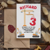 Bouwer Thema Kinderverjaardagsfeest Uitnodiging