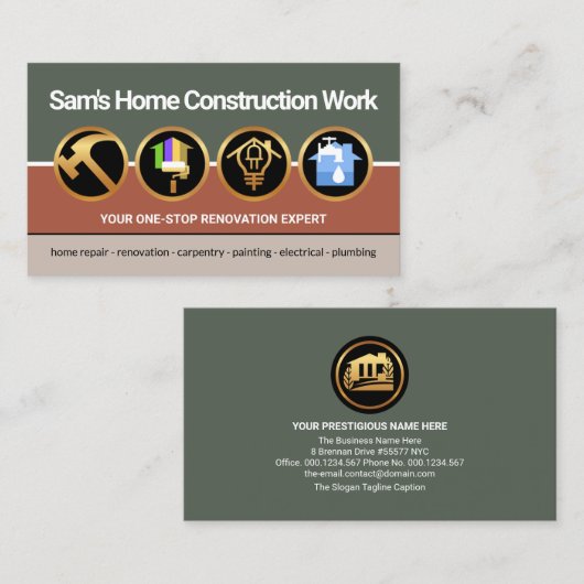 Bouwer van  Colour Handyman Tools Visitekaartje (Voorkant / Achterkant)