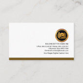 Bouwer van creatief bouwwerk visitekaartje (Achterkant)