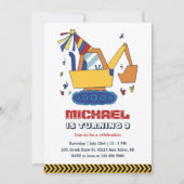 Bouwer van graafmachine Bouwt Kinder jongens Birth Kaart (Voorkant)