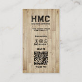 Bouwer van taphout visitekaartje (Achterkant)