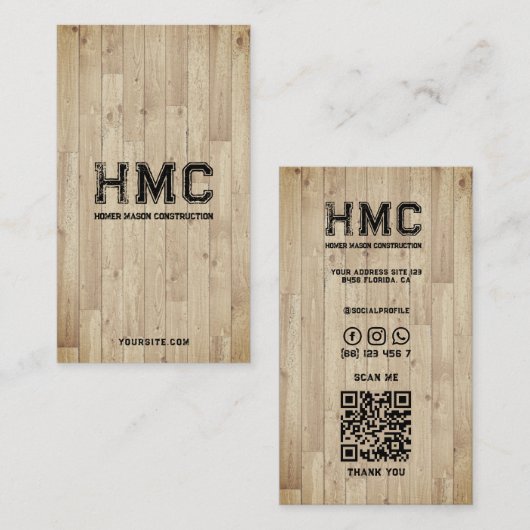 Bouwer van taphout visitekaartje (Voorkant / Achterkant)