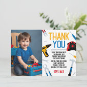 Bouwer Verjaardag Dank u kaart, Tools Dank u Kaart (Staand voorkant)