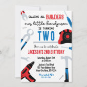 Bouwer Verjaardag uitnodiging, klusjesman Kaart (Voorkant)