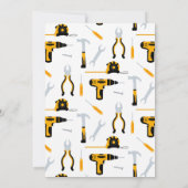 Bouwer Verjaardag uitnodiging, klusjesman Kaart (Achterkant)