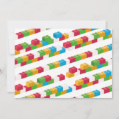 Bouwer Verjaardagsfeestje Bouwblokken Foto Kaart (Achterkant)