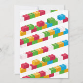 Bouwer Verjaardagsfeestje Bouwblokken Kaart (Achterkant)