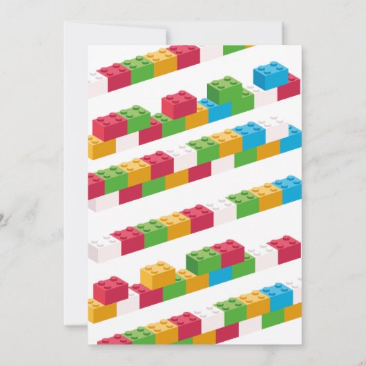 Bouwer Verjaardagsfeestje Bouwblokken Kaart (Achterkant)