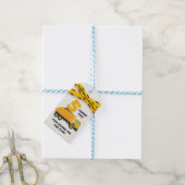 Bouwfeest Bedankt Label – Gele Dumper  Cadeaulabel (Met Touw)