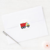 Bouwfeest Dump Truck Verjaardag Ronde Sticker (Envelop)