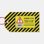 Bouwfeest gast chevron cadeau label cadeaulabel (Achterkant Horizontaal)