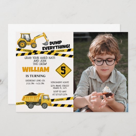 Bouwfeest Uitnodigingen met foto (Voorkant / Achterkant)