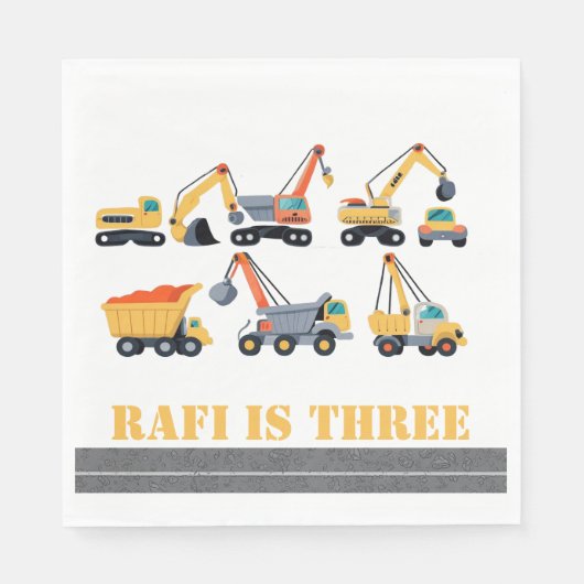 Bouwfeest upsherin verjaardag servet (Voorkant)