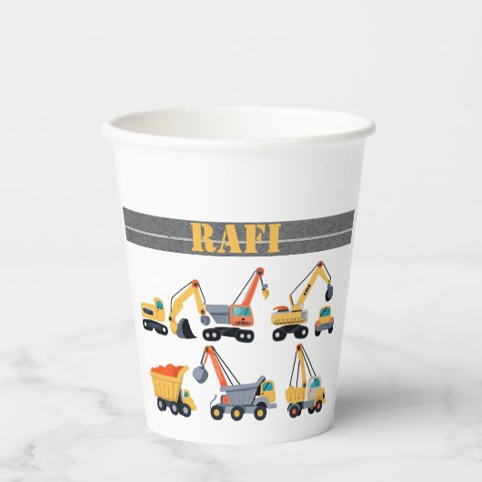 Bouwfeest upsherin verjaardagscups papieren bekers (Voorkant)