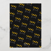 Bouwfeest voor Jongen Gold Folie Uitnodiging (Achterkant)