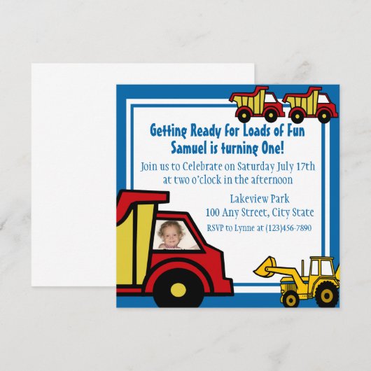 Bouwfonds Dump truck Foto Kaart (Voorkant / Achterkant)