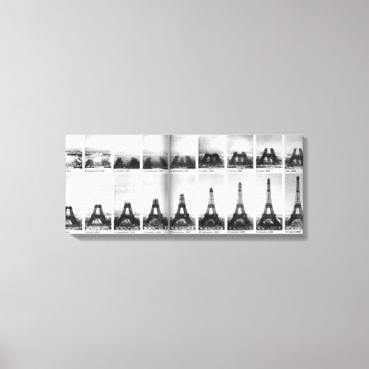  bouwfoto Eiffeltoren Parijs Canvas Afdruk (Voorkant)