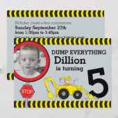 Bouwgebouw jongens verjaardagsfeestje uitnodigen kaart (Voorkant / Achterkant)