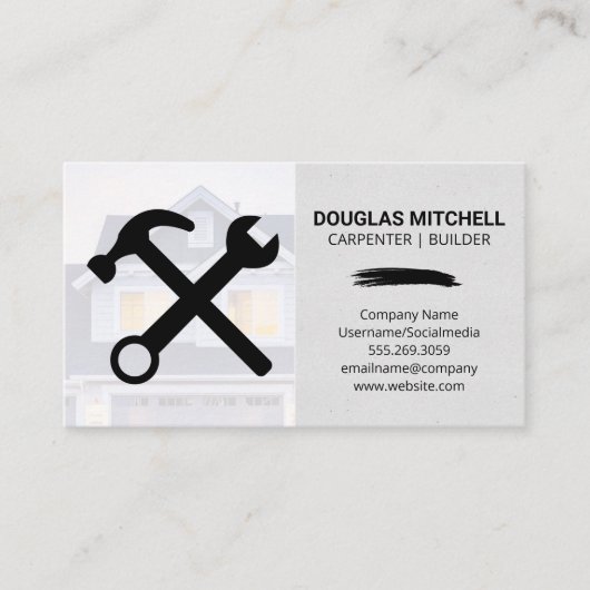 Bouwgereedschap | Achtergrond huis Visitekaartje (Voorkant)