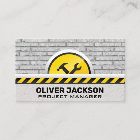 Bouwgereedschap | Achtergrond voor bakstenen Visitekaartje (Voorkant)