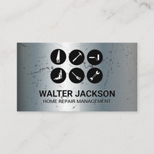Bouwgereedschap | Afgebladderd en bekrast Visitekaartje (Voorkant)