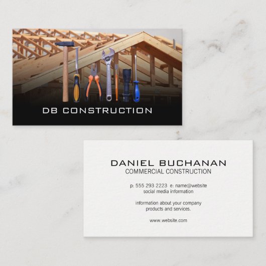 Bouwgereedschap | Bouwplaats Visitekaartje (Voorkant / Achterkant)