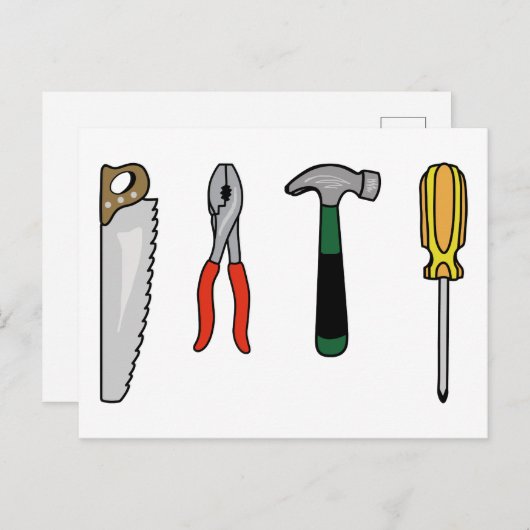 Bouwgereedschap Briefkaart (Voorkant / Achterkant)