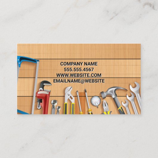 Bouwgereedschap Carpentry | Tools voor ontwerper Visitekaartje (Achterkant)