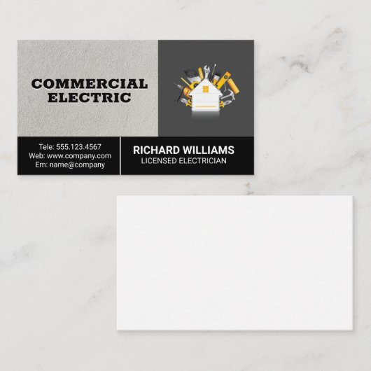 Bouwgereedschap en huisreparatie visitekaartje (Voorkant / Achterkant)