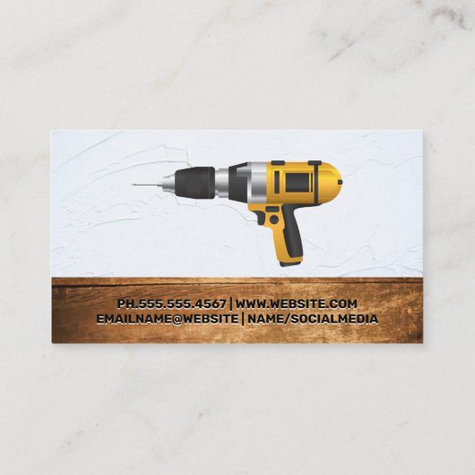 Bouwgereedschap | Gereedschapskist | Hout Visitekaartje (Achterkant)