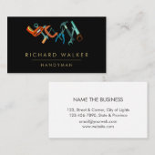 Bouwgereedschap Handyman Blue Black Carpenter Visitekaartje (Voorkant / Achterkant)