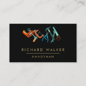 Bouwgereedschap Handyman Blue Black Carpenter Visitekaartje (Voorkant)