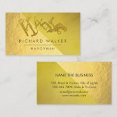 Bouwgereedschap Handyman Gold Glitter Black Visitekaartje (Voorkant / Achterkant)