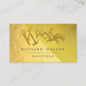 Bouwgereedschap Handyman Gold Glitter Black Visitekaartje (Voorkant)
