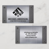 Bouwgereedschap Home Logo | Metaal | Schroeven Visitekaartje (Voorkant / Achterkant)