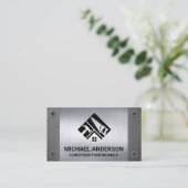 Bouwgereedschap Home Logo | Metaal | Schroeven Visitekaartje (Staand voorkant)