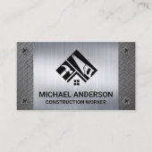 Bouwgereedschap Home Logo | Metaal | Schroeven Visitekaartje (Voorkant)