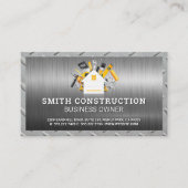 Bouwgereedschap Home Logo | Metaal staal Visitekaartje (Voorkant)