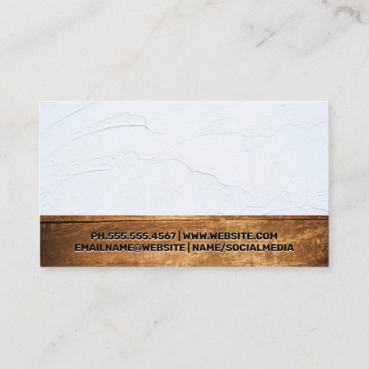 Bouwgereedschap | Home-pictogram | Hout Visitekaartje (Achterkant)