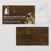 Bouwgereedschap | Hout en Bouw Logo Visitekaartje (Voorkant / Achterkant)