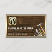 Bouwgereedschap | Hout | Gouden Rand Visitekaartje (Voorkant)