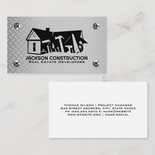 Bouwgereedschap | Huizenbouwer Visitekaartje (Voorkant / Achterkant)
