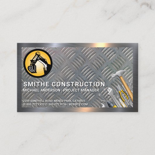 Bouwgereedschap | Metalen Rand | Staal Visitekaartje (Voorkant)