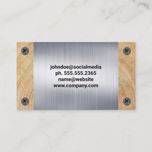 Bouwgereedschap | Metalen schroeven | Houtnerf Visitekaartje (Achterkant)