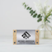 Bouwgereedschap | Metalen schroeven | Houtnerf Visitekaartje (Staand voorkant)