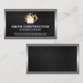 Bouwgereedschap | Onroerend goed | Zwart metaal Visitekaartje (Voorkant / Achterkant)