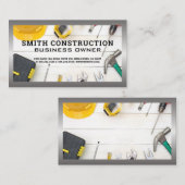 Bouwgereedschap op tabel visitekaartje (Voorkant / Achterkant)