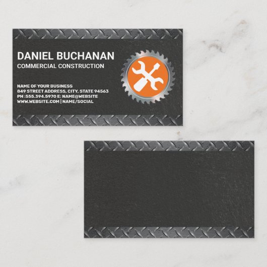 Bouwgereedschap | Plantstaal | Tools voor ontwerpe Visitekaartje (Voorkant / Achterkant)