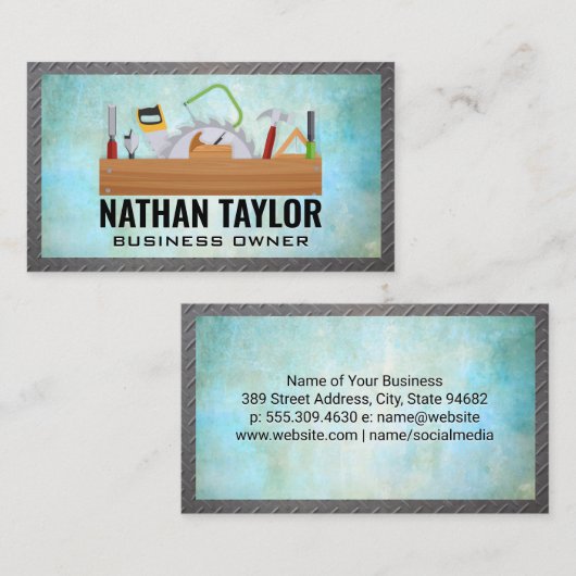 Bouwgereedschap | Staalgrens Visitekaartje (Voorkant / Achterkant)