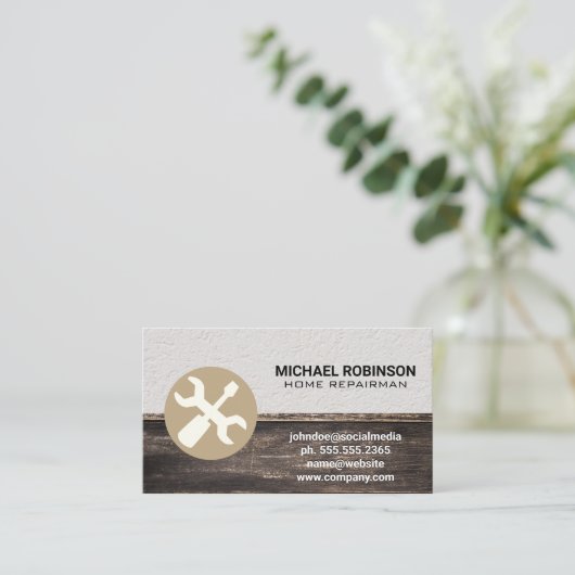 Bouwgereedschap Timmermanswerktuigen Visitekaartje (Staand voorkant)